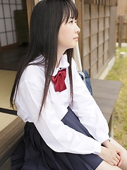 Young japanese girl Mirai Himeno posing outdoor