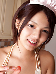 Tsubasa Akimoto Asian in kinky lingerie has candies to offer