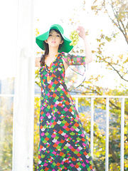 Neo Asian babe shows fine ass in lace panty and hides nude boobs