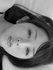 Neo Asian babe shows fine ass in lace panty and hides nude boobs