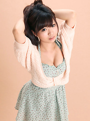 Mayuka Kuroda Asian in long socks and cute dress has big boobs