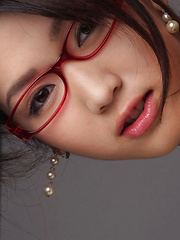Noriko Kijima Asian is erotic doctor with red fishnets and specs