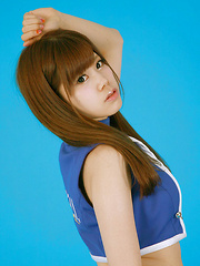 Asuka Nakano Asian is very happy to show how sexy is in outfit