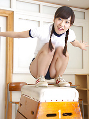 Kana Yuuki Asian with sexy pigtails is very willing for sports