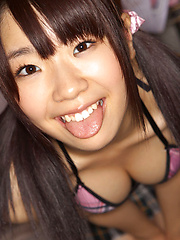 Hikari Azuma Asian shows hot butt under skirt and naughty boobs