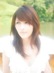 Neo Asian babe in short skirt loves playing in dangerous places