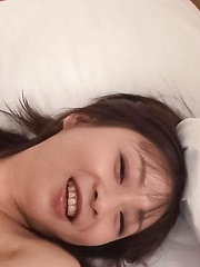 Nozomi Hatsuki Asian puts vibrator on clit and dildo in poonanie