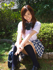 Iyo Hanaki Asian in uniform wants to take classes out of school