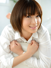 Mayu Kamiya Asian takes shirt off and shows nasty ass in panty